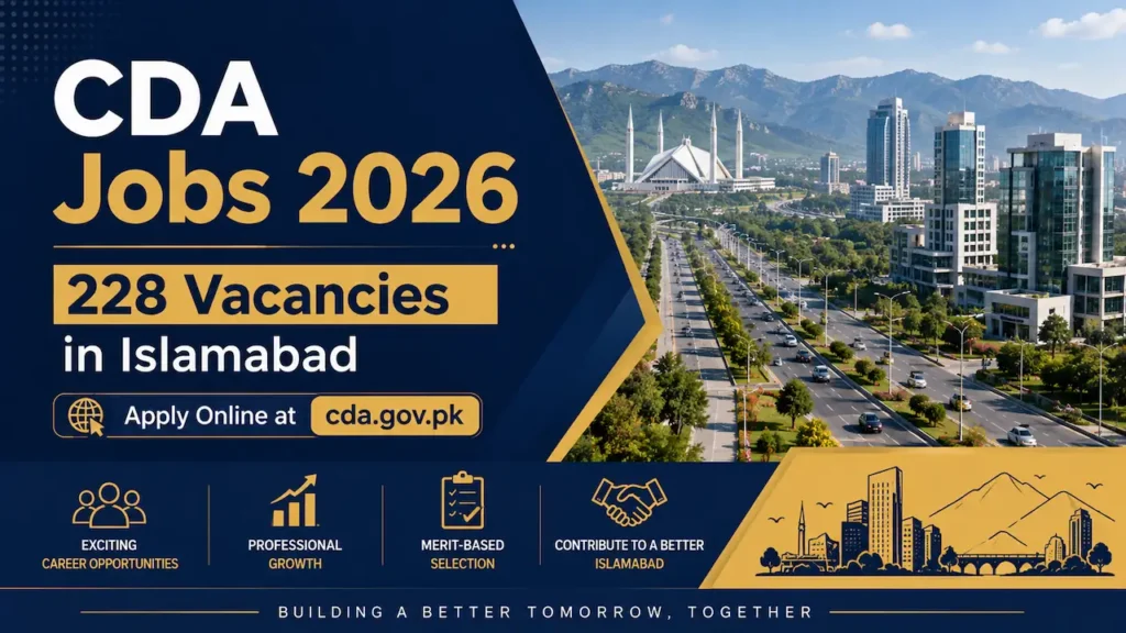 CDA Jobs 2026 Capital Development Authority Islamabad Vacancies Banner