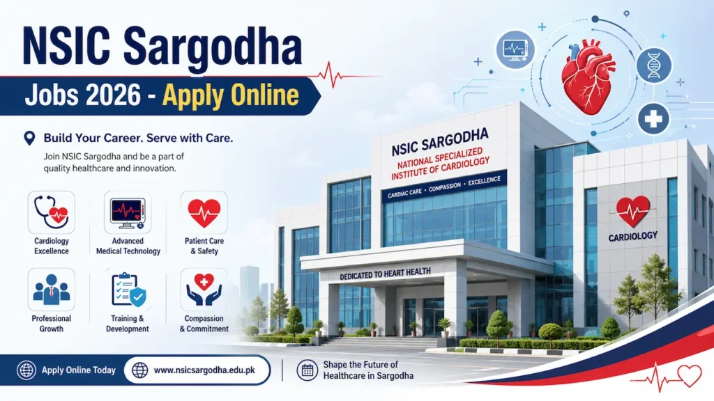 Nawaz Sharif Institute of Cardiology NSIC Sargodha jobs 2026 advertisement banner