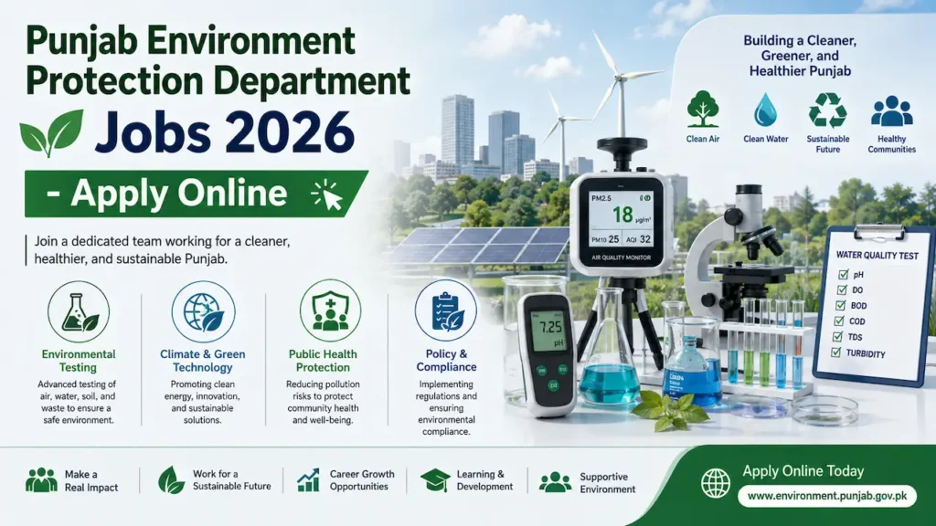 Punjab Environment Protection Department EPA jobs 2026 advertisement banner