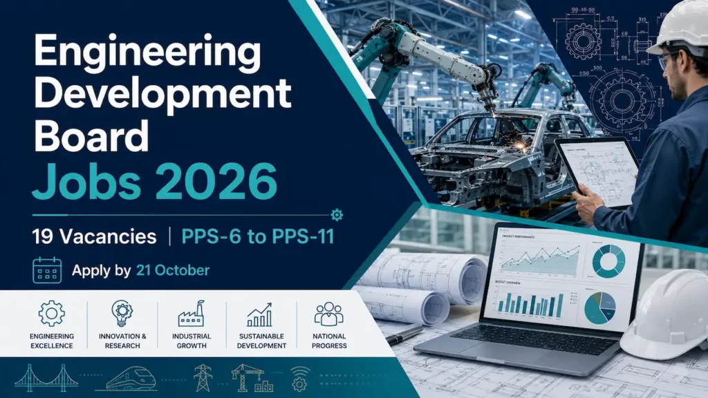 Current image: Engineering Development Board Jobs 2026 advertisement for 19 contract vacancies