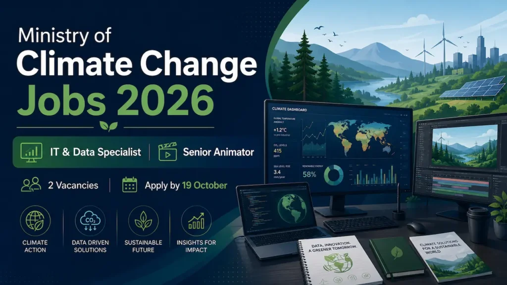 Current image: Ministry of Climate Change Jobs 2026 for IT and Data Specialist and Senior Animator